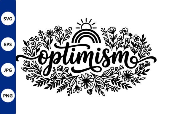 Bold Vector Floral Lettering Optimism Review