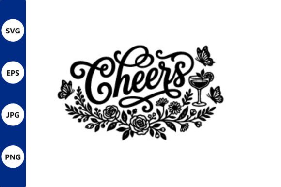 Cheers Floral Border Vector Design Review