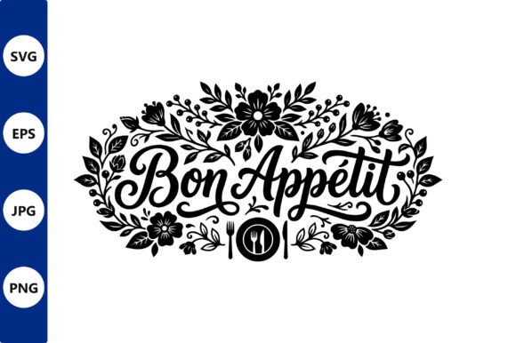 Floral Bon Appetit Banner Vector Review