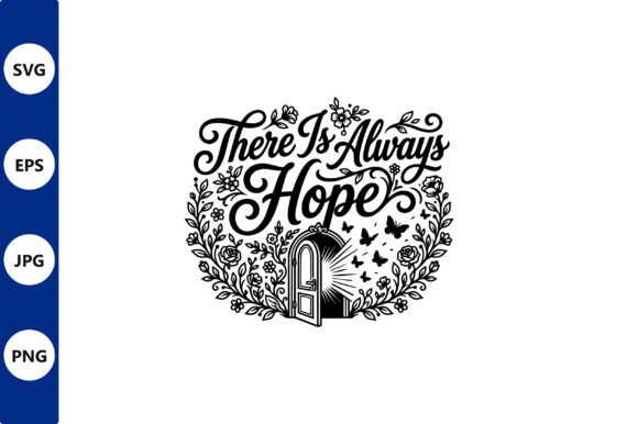 Floral Door Illustration with Hopeful