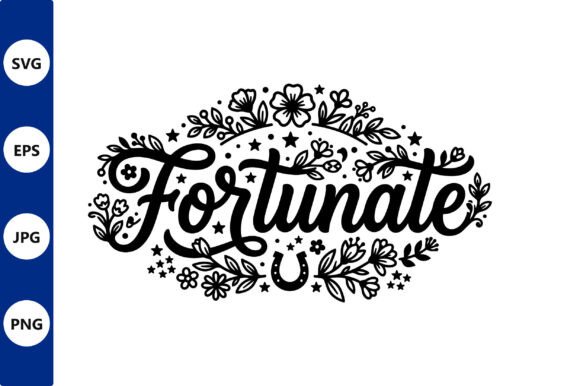 Floral Fortune Wordmark with Horseshoe