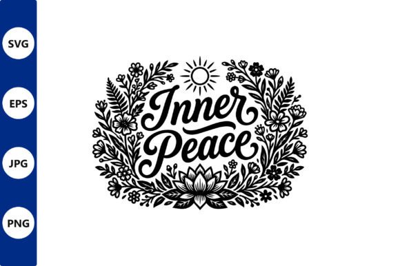 Floral Wreath Inner Peace Line Art Review
