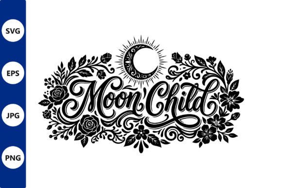 Moon Child Floral Crest Vector Review